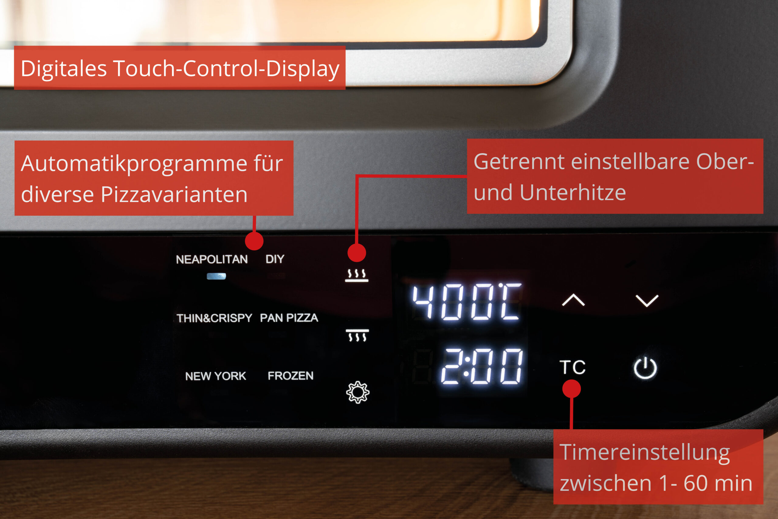 Unold Don Luigi pizzamaker en -oven 1 pizza('s) 1700 W Zwart - Afbeelding 4