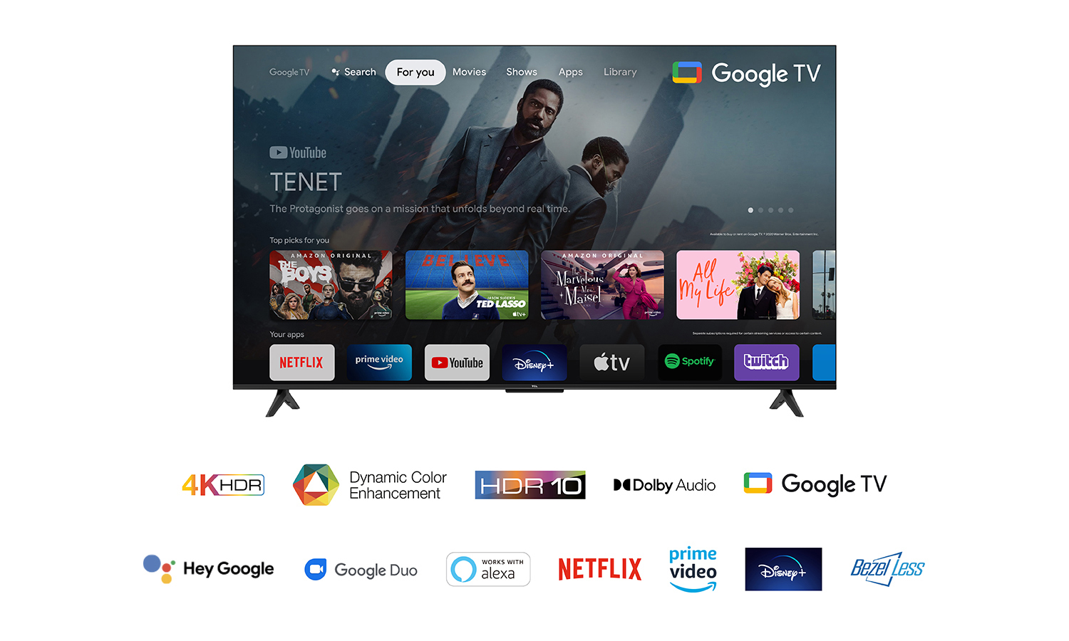 TCL 4K DLED Android Smart TV 50P655 50" - Afbeelding 8