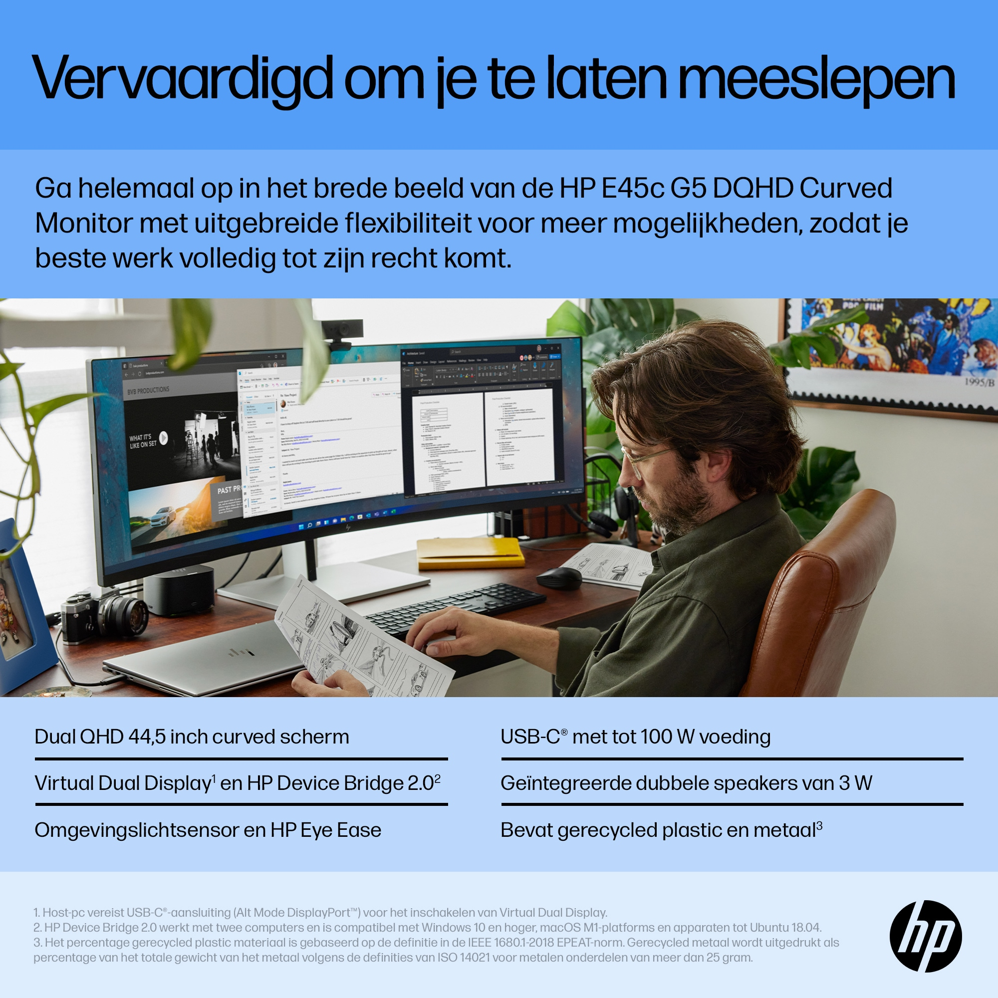 HP E45c G5 DQHD Curved Monitor - Afbeelding 6