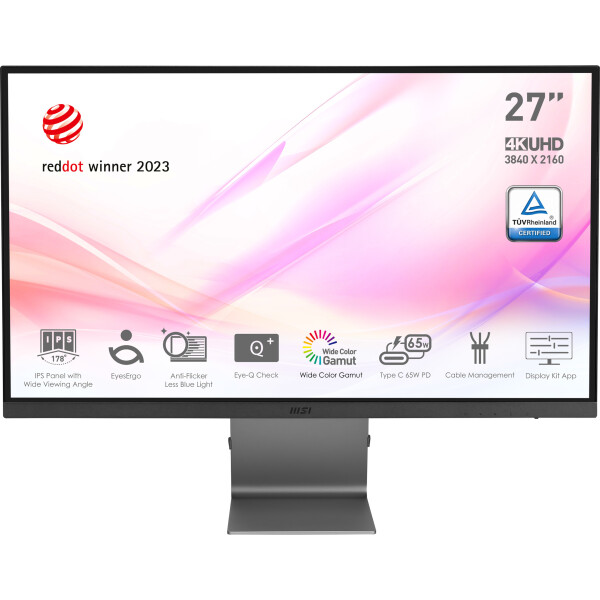 MSI Modern MD271UL computer monitor 68,6 cm (27") 3840 x 2160 Pixels 4K Ultra HD Grijs