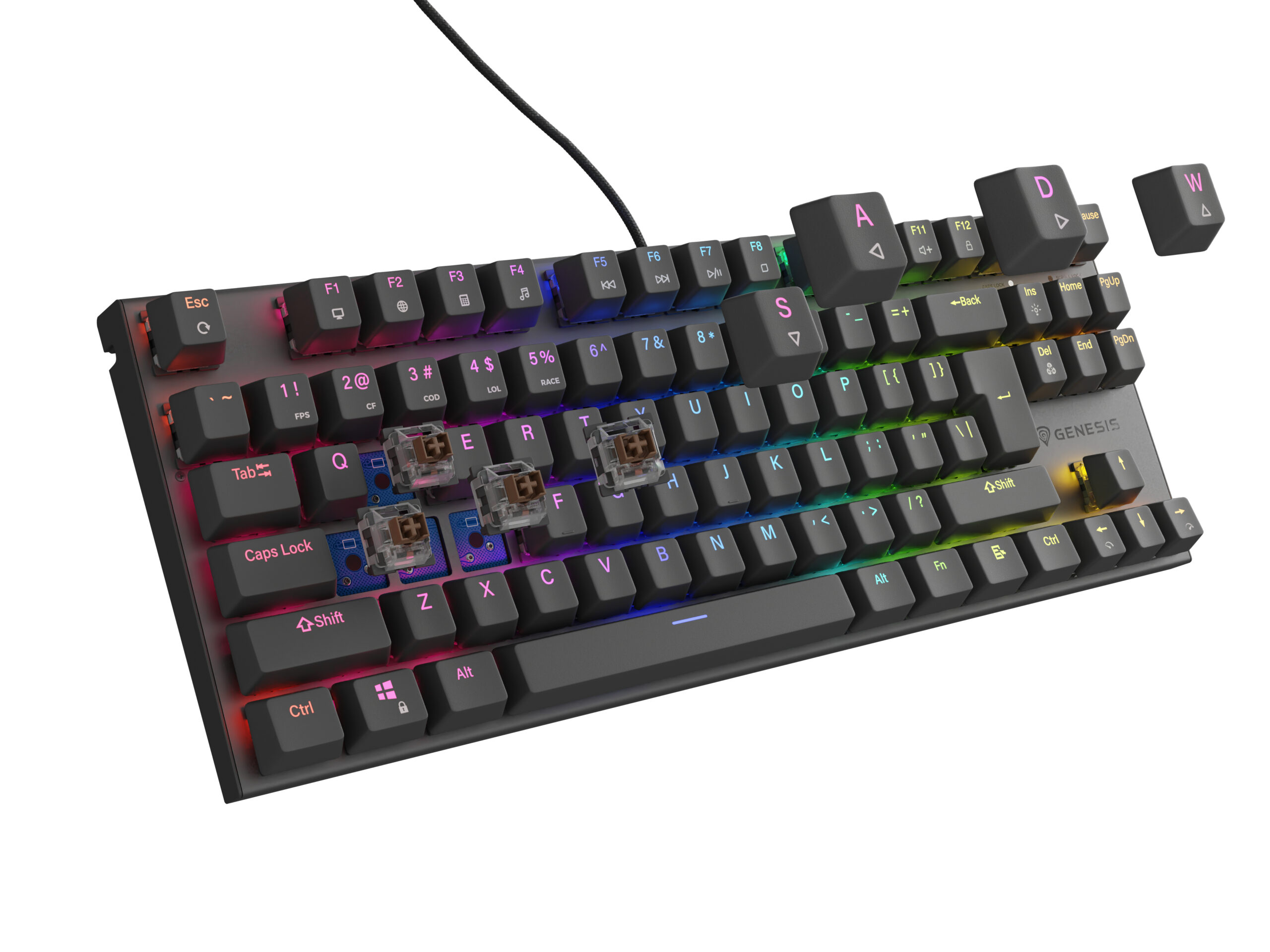 GENESIS Thor 303 TKL toetsenbord Gamen USB QWERTY Amerikaans Engels Zwart - Afbeelding 6