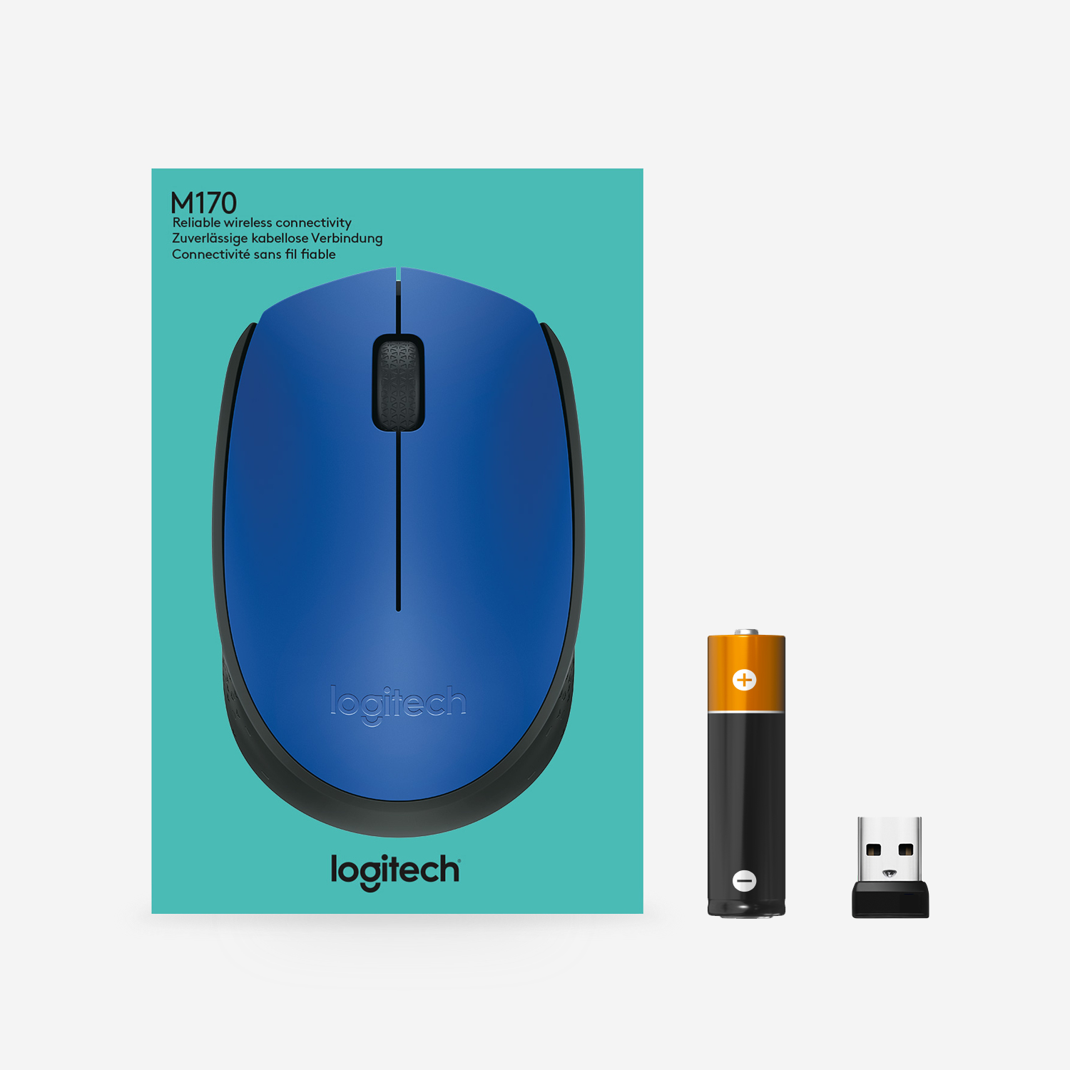 Logitech M171 Blue-K muis Kantoor Ambidextrous RF Draadloos Optisch 1000 DPI - Afbeelding 8