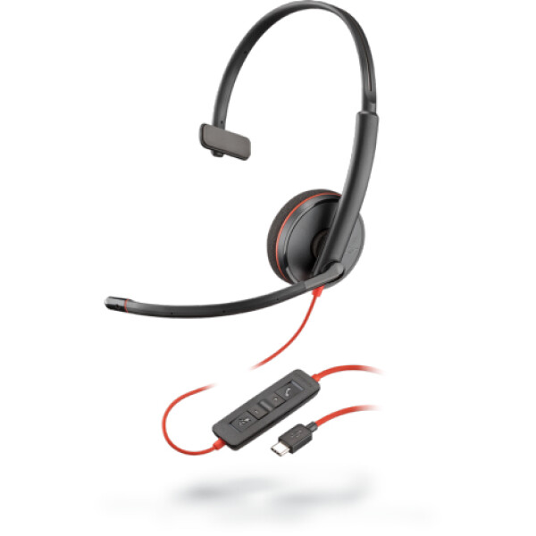 POLY Blackwire C3210 Headset Bedraad Hoofdband Oproepen/muziek USB Type-C Zwart, Rood