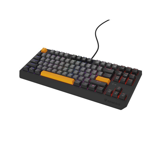 GENESIS Thor 230 TKL toetsenbord Gamen USB + RF Wireless + Bluetooth QWERTY Zwart, Grijs, Oranje