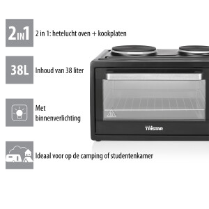 Tristar OV-1443 Convectie oven met 2 kookplaten