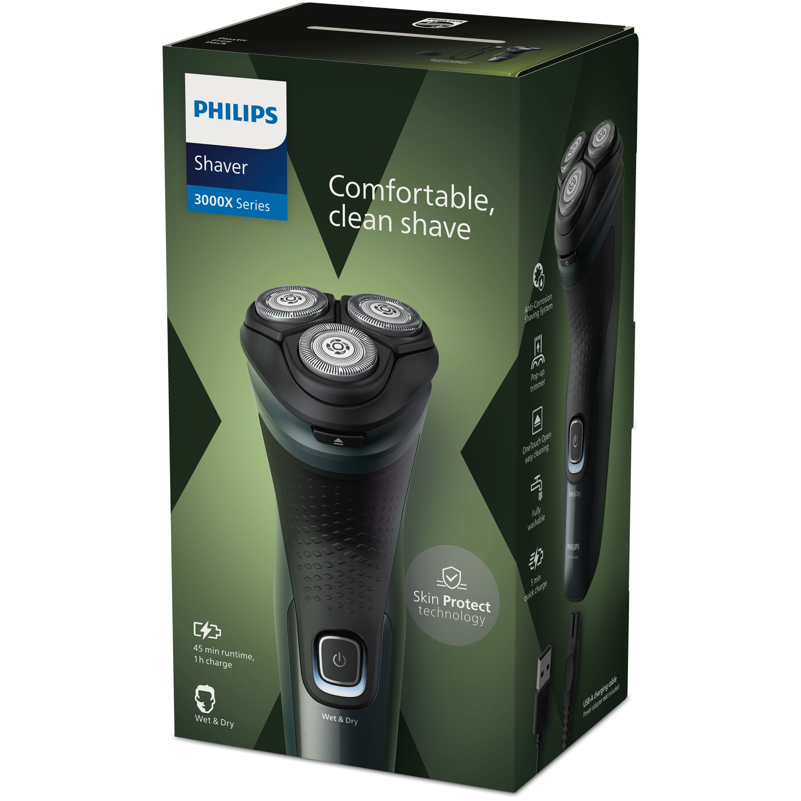 Philips Shaver 3000X Series X3052/00 Elektrisch scheerapparaat voor nat en droog scheren - Afbeelding 2