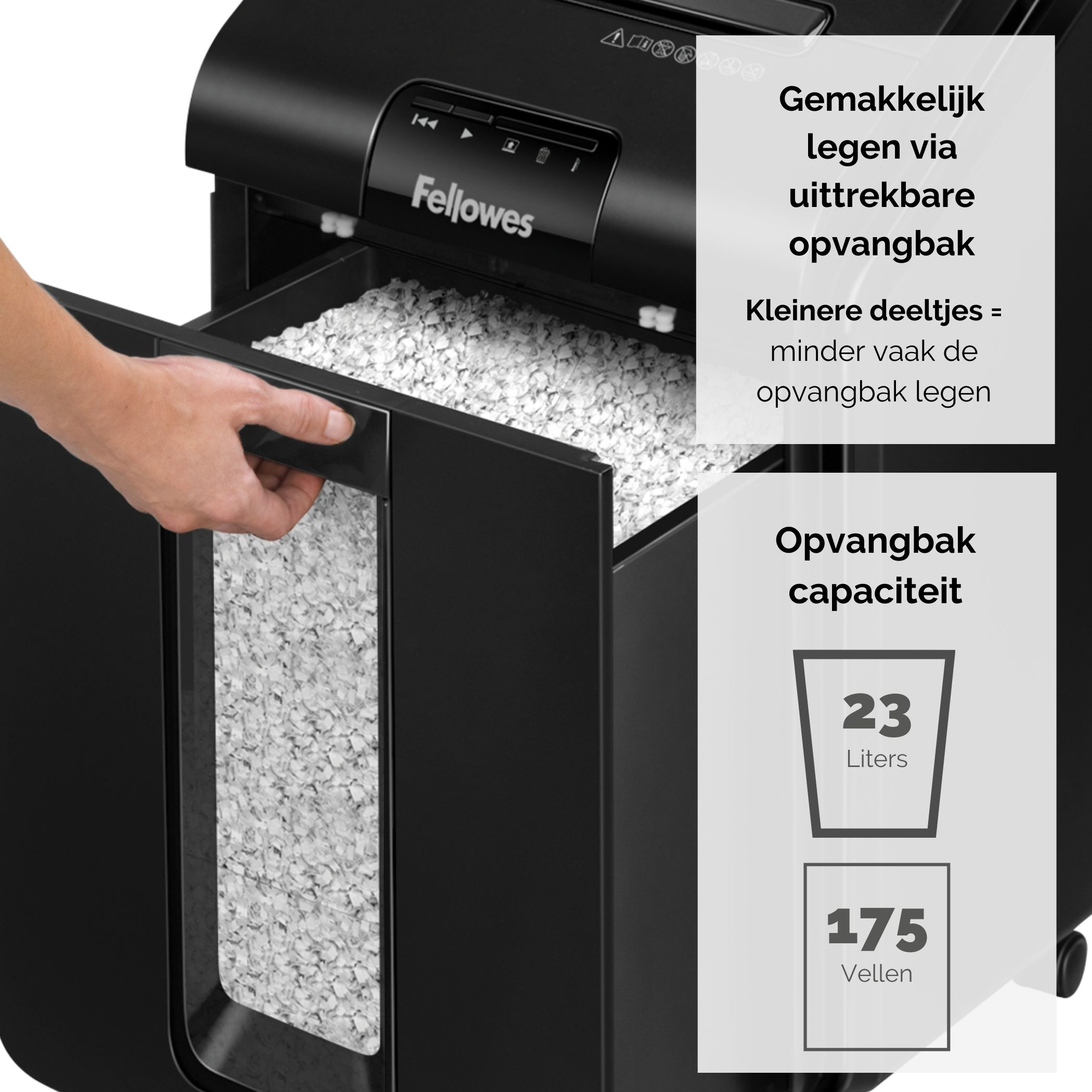 Fellowes AutoMax 100M papiervernietiger Deeltjesversnippering 22 cm Zwart