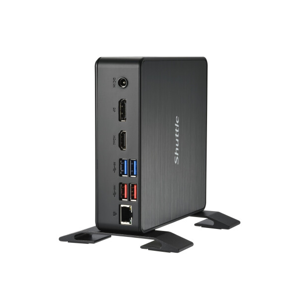 Shuttle XPC Nano PC NC40U, Intel Celeron 7305U, 1x HDMI, 1x DP,1xUSB-C/DP, 6x USB3.2, 1x 2.5" bay, 2x M.2, 1x LAN, RAID, 24/7 permanent gebruik, incl. VESA & Stand