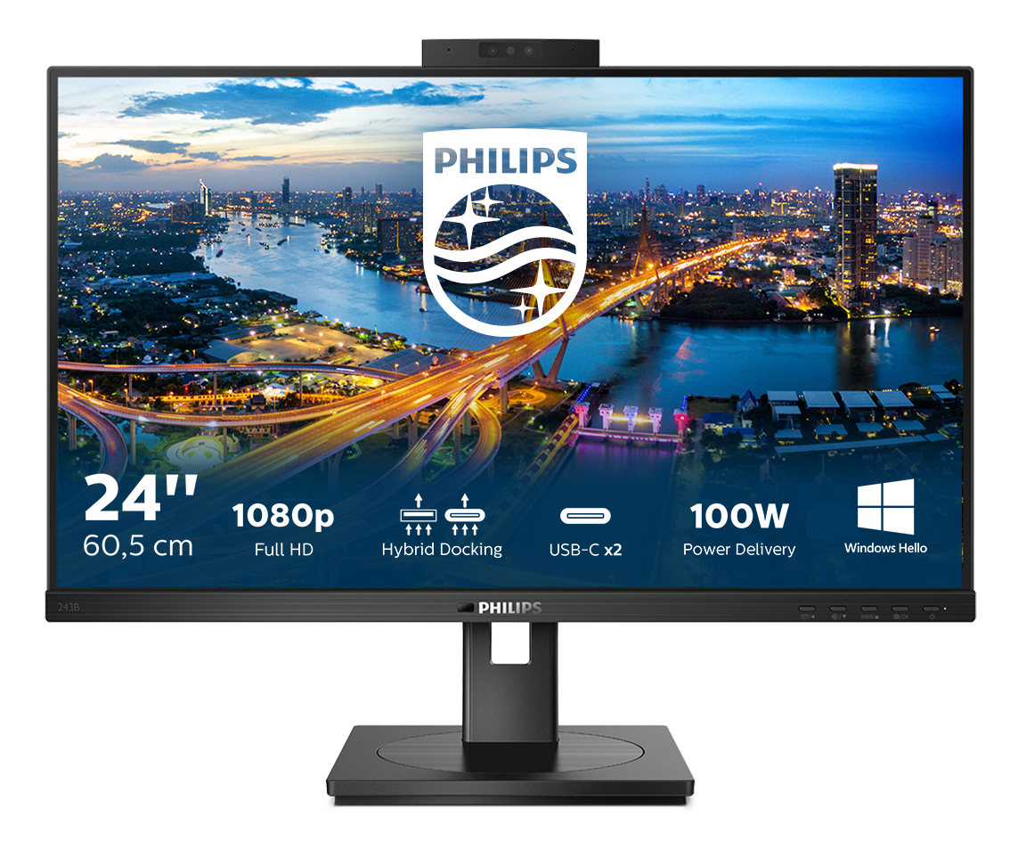 Philips B Line 243B1JH/00 computer monitor 60,5 cm (23.8") 1920 x 1080 Pixels Full HD LCD Zwart - Afbeelding 2