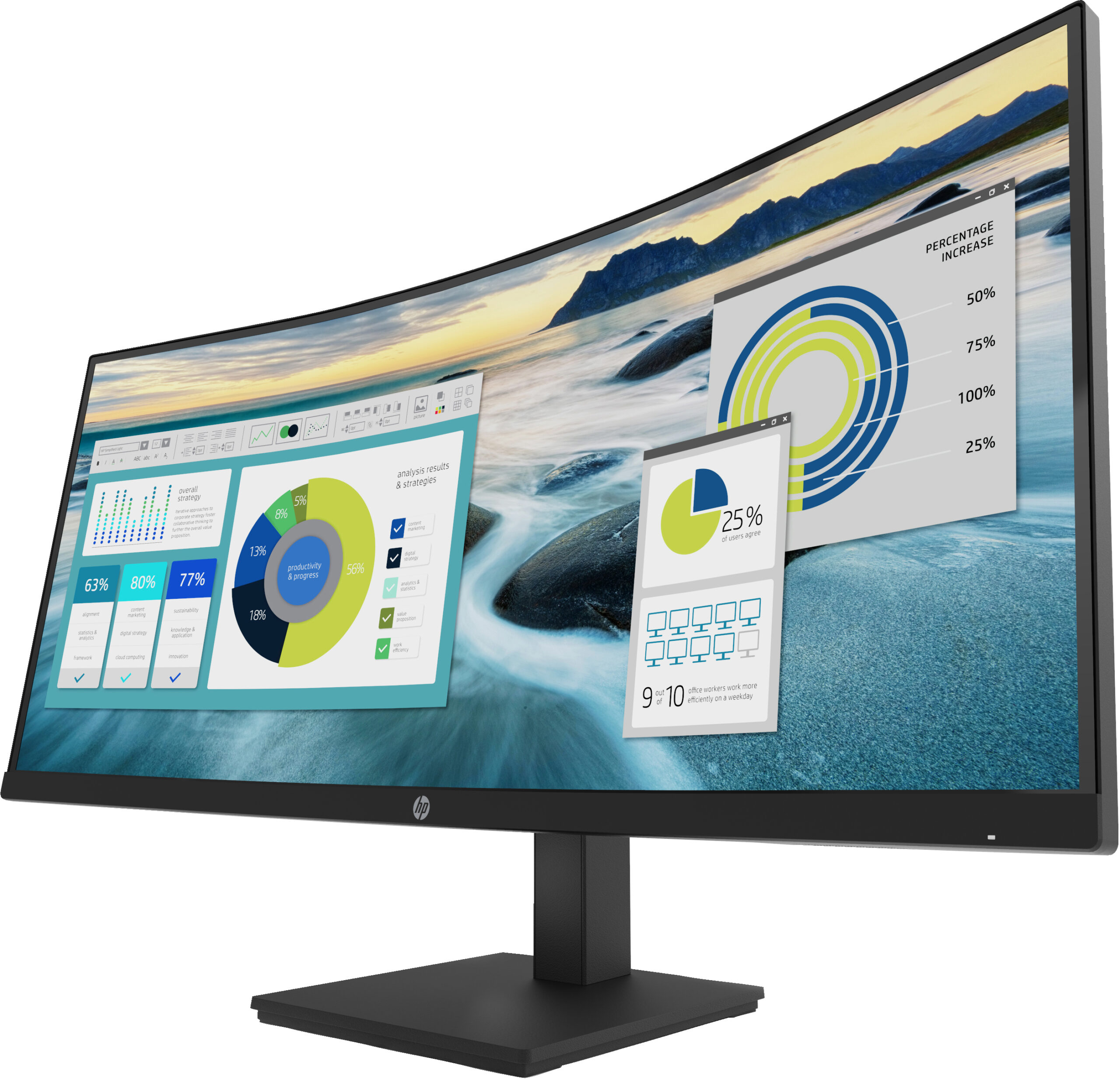 HP P34hc G4 computer monitor 86,4 cm (34") 3440 x 1440 Pixels Quad HD LED Zwart - Afbeelding 2