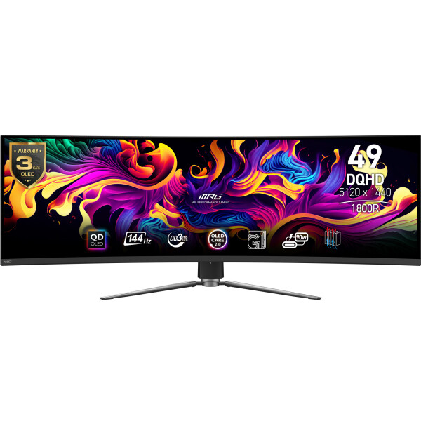 MSI MPG 491CQPDE QD-OLED computer monitor 124,5 cm (49") 5120 x 1440 Pixels DQHD QDOLED Zwart