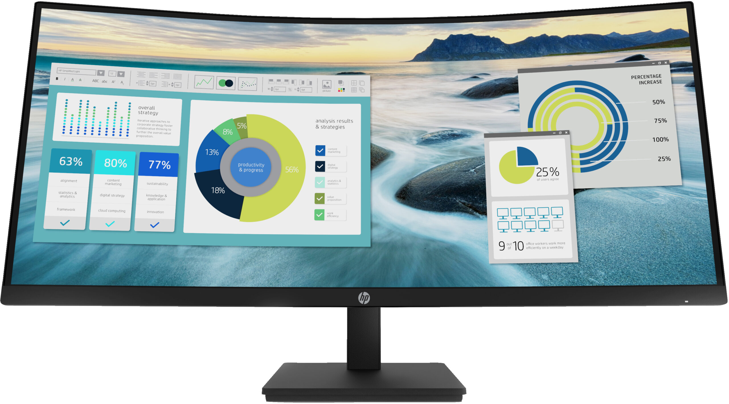 HP P34hc G4 computer monitor 86,4 cm (34") 3440 x 1440 Pixels Quad HD LED Zwart