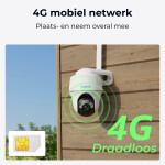 Reolink Go Series Go-serie G430 - 5MP buitenbatterijcamera, 4G LTE-netwerk, detectie van personen/voertuigen/dieren, 355° pan en 140° kantelen