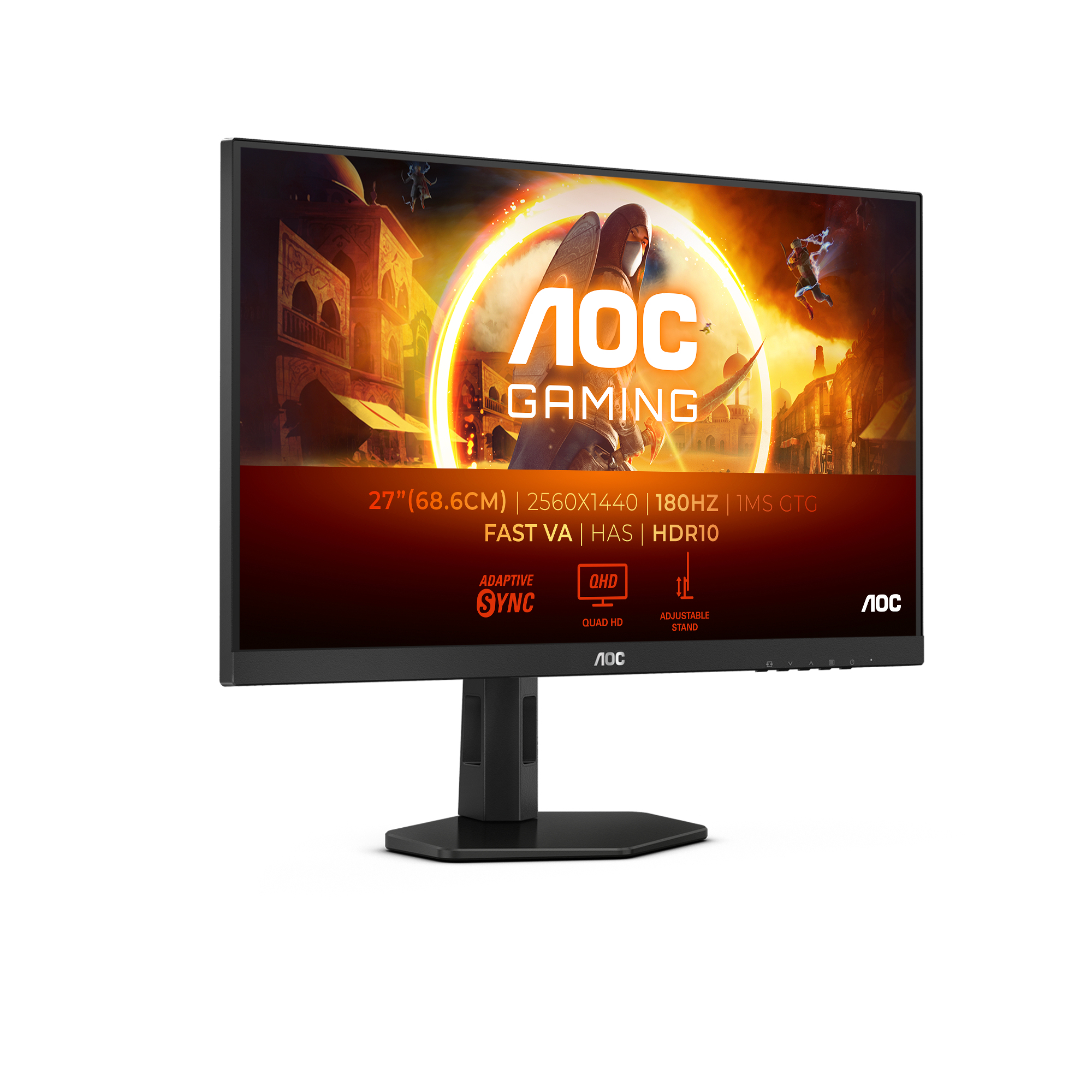 AOC G4 Q27G4XN computer monitor 68,6 cm (27") 2560 x 1440 Pixels Quad HD LCD Zwart, Grijs - Afbeelding 3
