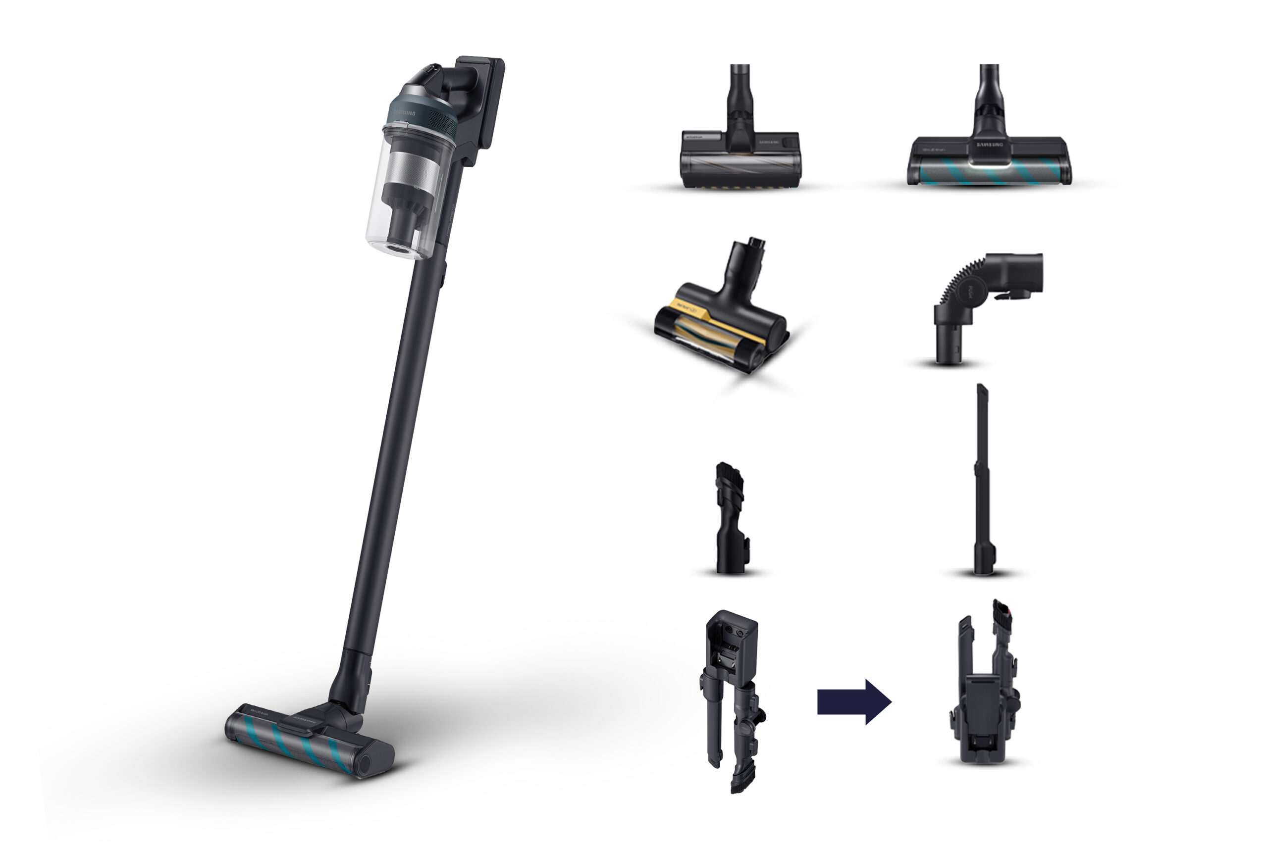 Samsung VS20C8524TB handstofzuiger Zwart, Blauw Zakloos