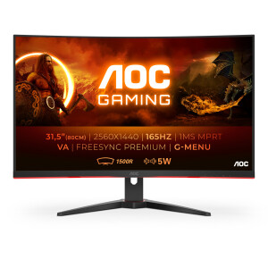 AOC G2 CQ32G2SE/BK LED display 80 cm (31.5") 2560 x 1440 Pixels 2K Ultra HD Zwart, Rood