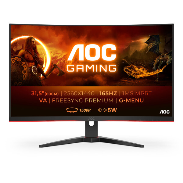 AOC G2 CQ32G2SE/BK LED display 80 cm (31.5") 2560 x 1440 Pixels 2K Ultra HD Zwart, Rood