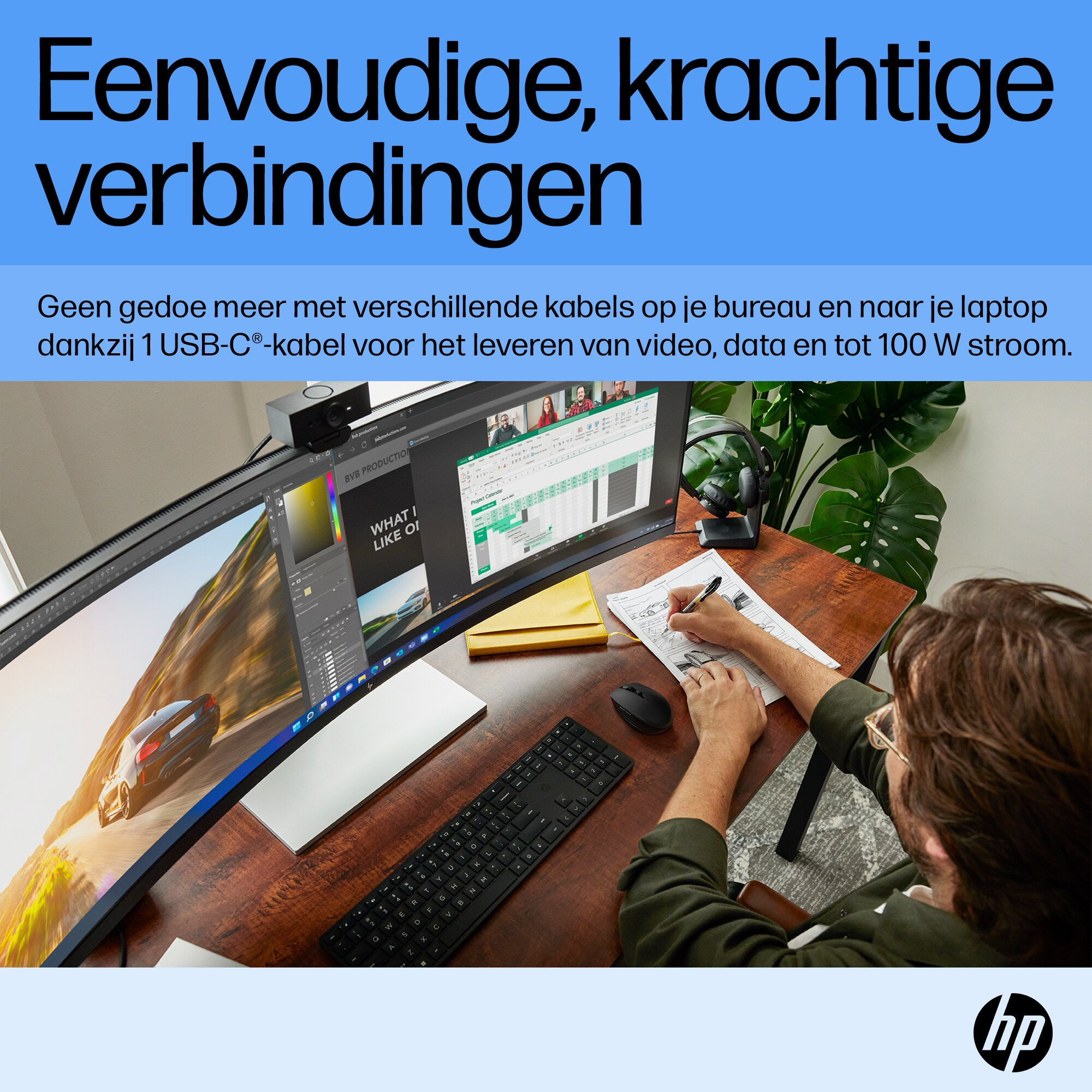 HP E45c G5 DQHD Curved Monitor - Afbeelding 3