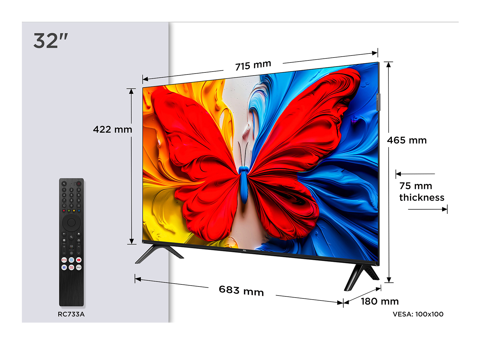 TCL Smart QLED Full HD TV 32S59K 32" (2025) - Afbeelding 2