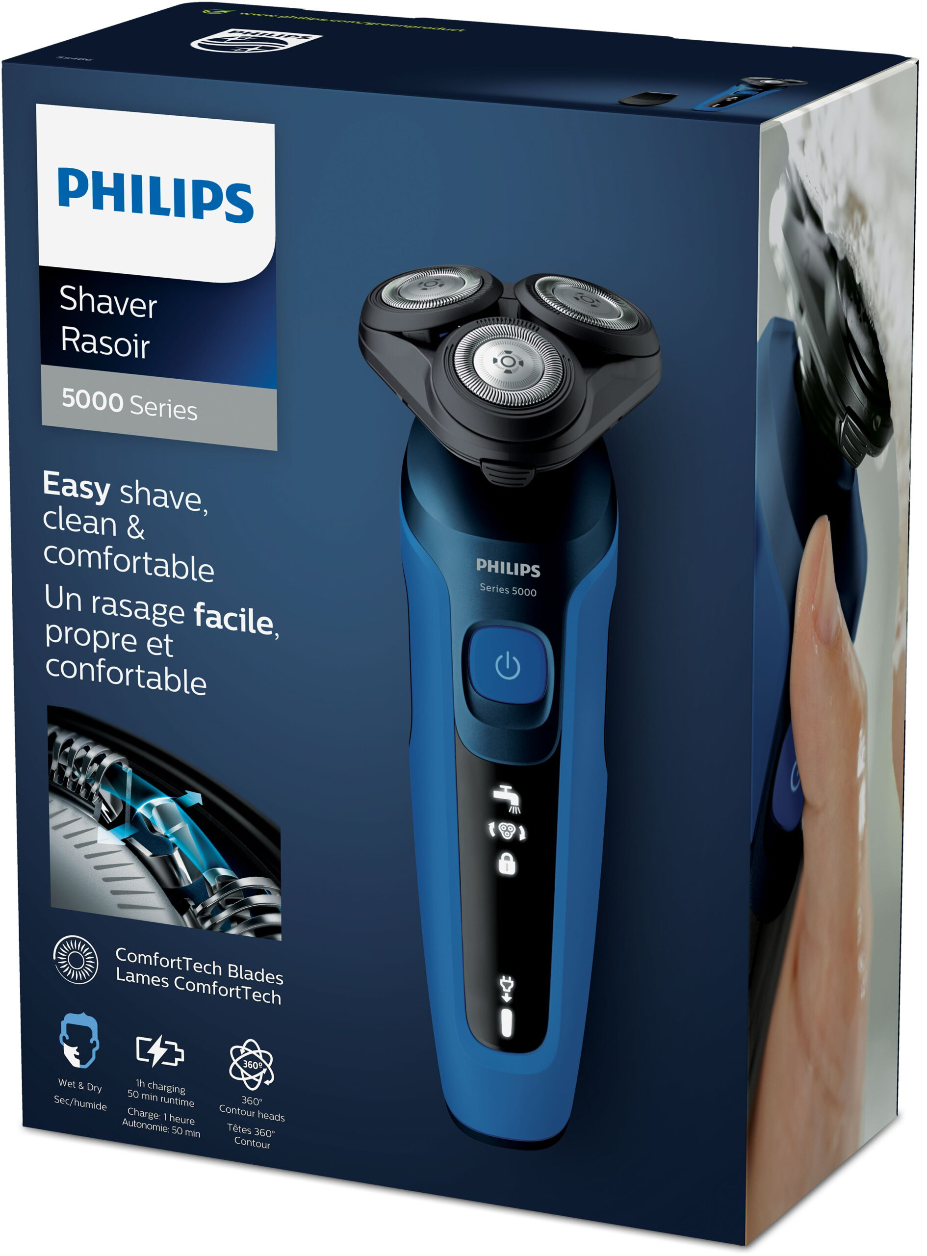 Philips SHAVER Series 5000 S5466/17 Elektrisch scheerapparaat voor nat en droog scheren - Afbeelding 2
