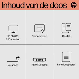 HP P24 G5 computer monitor 60,5 cm (23.8") 1920 x 1080 Pixels Full HD LCD Zwart