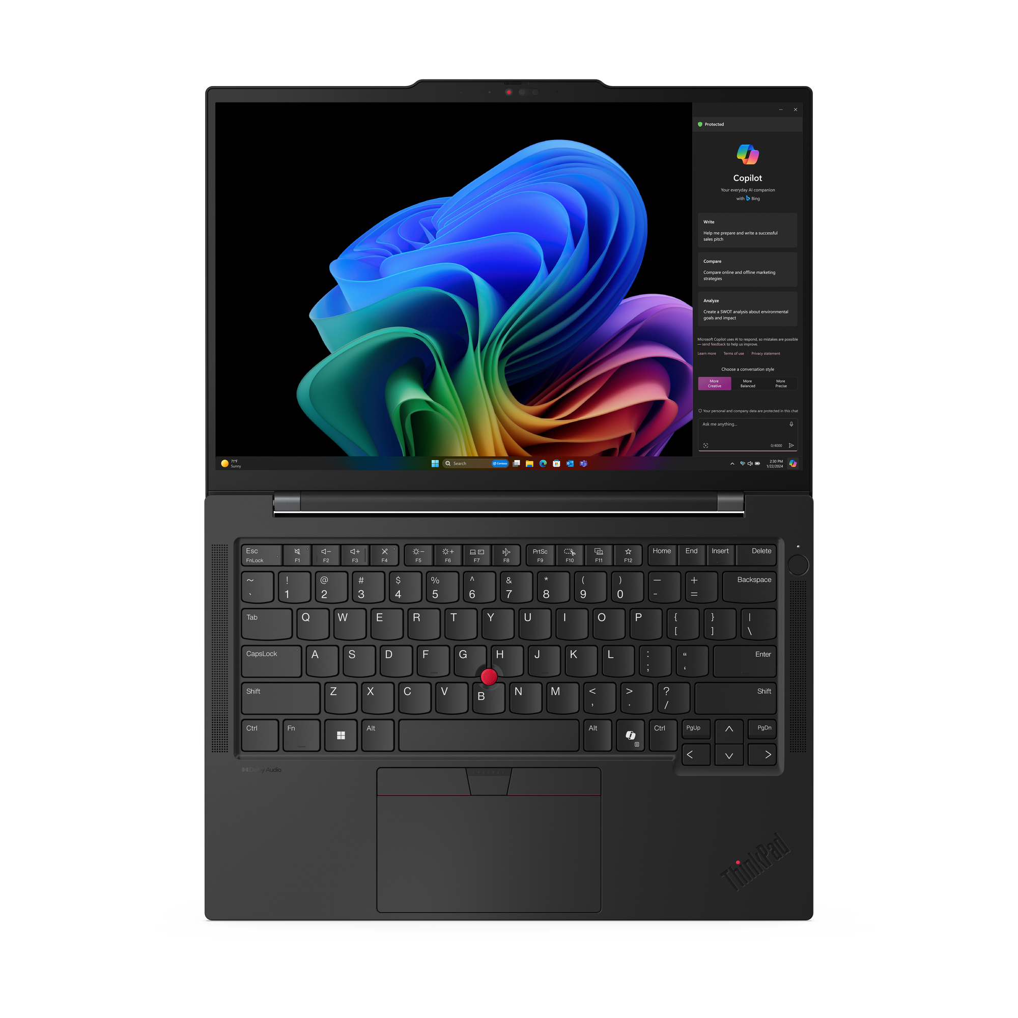 Lenovo ThinkPad T14s Gen 6 (Snapdragon) Copilot+ PC Qualcomm Snapdragon X1E-78-100 Laptop 35,6 cm (14") Touchscreen WUXGA 32 GB LPDDR5x-SDRAM 512 GB SSD Wi-Fi 7 (802.11be) Windows 11 Pro Amerikaans Engels Zwart - Afbeelding 10