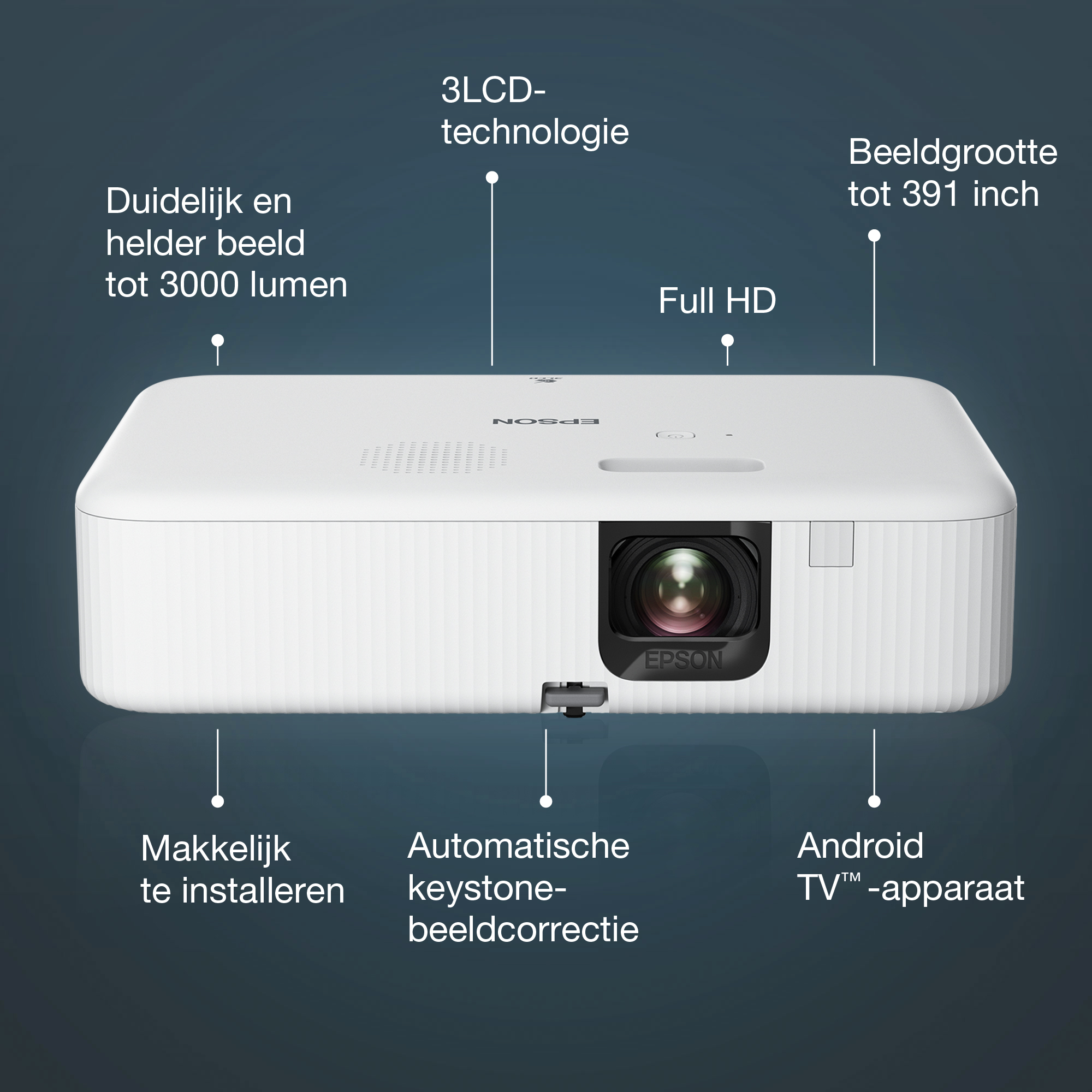 Epson CO-FH02 Smart Full HD-projector, 3000 lumen, scherm van maximaal 391 inch - Afbeelding 2
