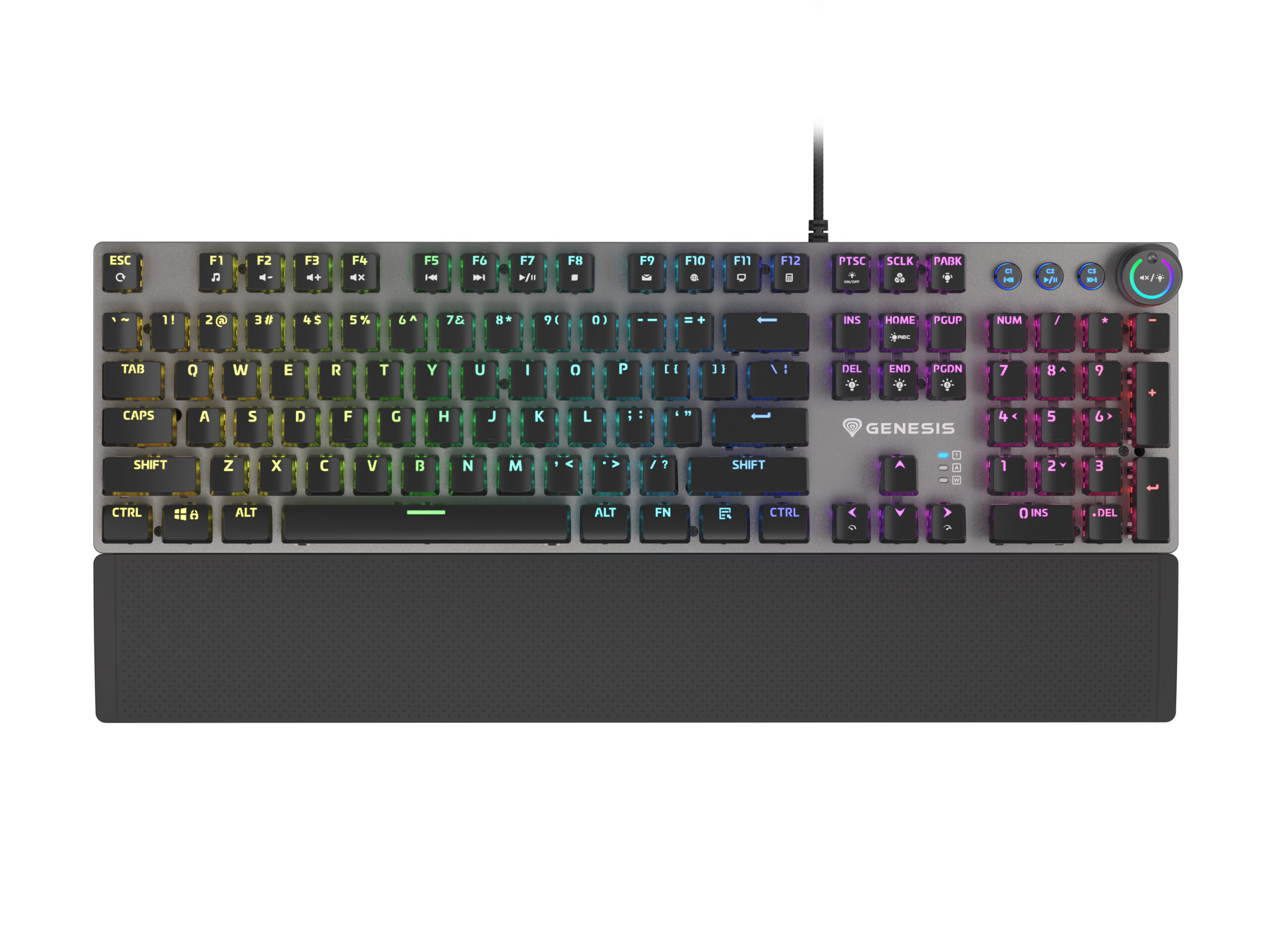 GENESIS Thor 400 RGB toetsenbord Gamen USB QWERTY US International Zwart, Donkergrijs