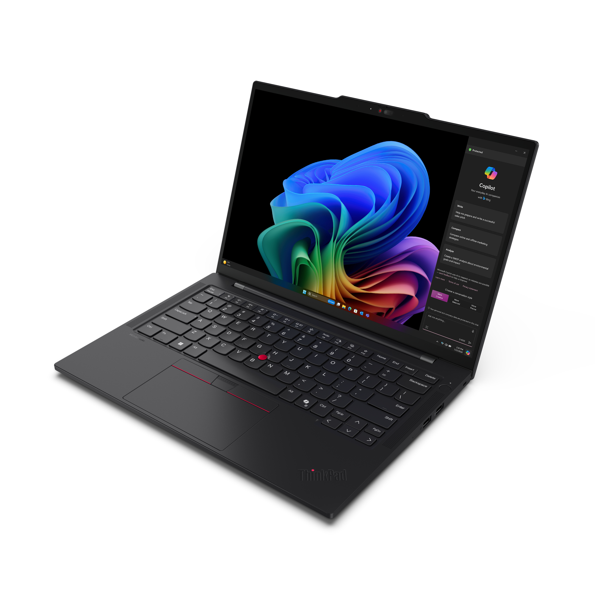Lenovo ThinkPad T14s Gen 6 (Snapdragon) Copilot+ PC Qualcomm Snapdragon X1E-78-100 Laptop 35,6 cm (14") Touchscreen WUXGA 32 GB LPDDR5x-SDRAM 512 GB SSD Wi-Fi 7 (802.11be) Windows 11 Pro Amerikaans Engels Zwart - Afbeelding 8