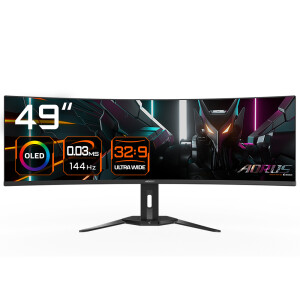 GIGABYTE AORUS CO49DQ computer monitor 124,5 cm (49") 5120 x 1440 Pixels DQHD OLED Zwart