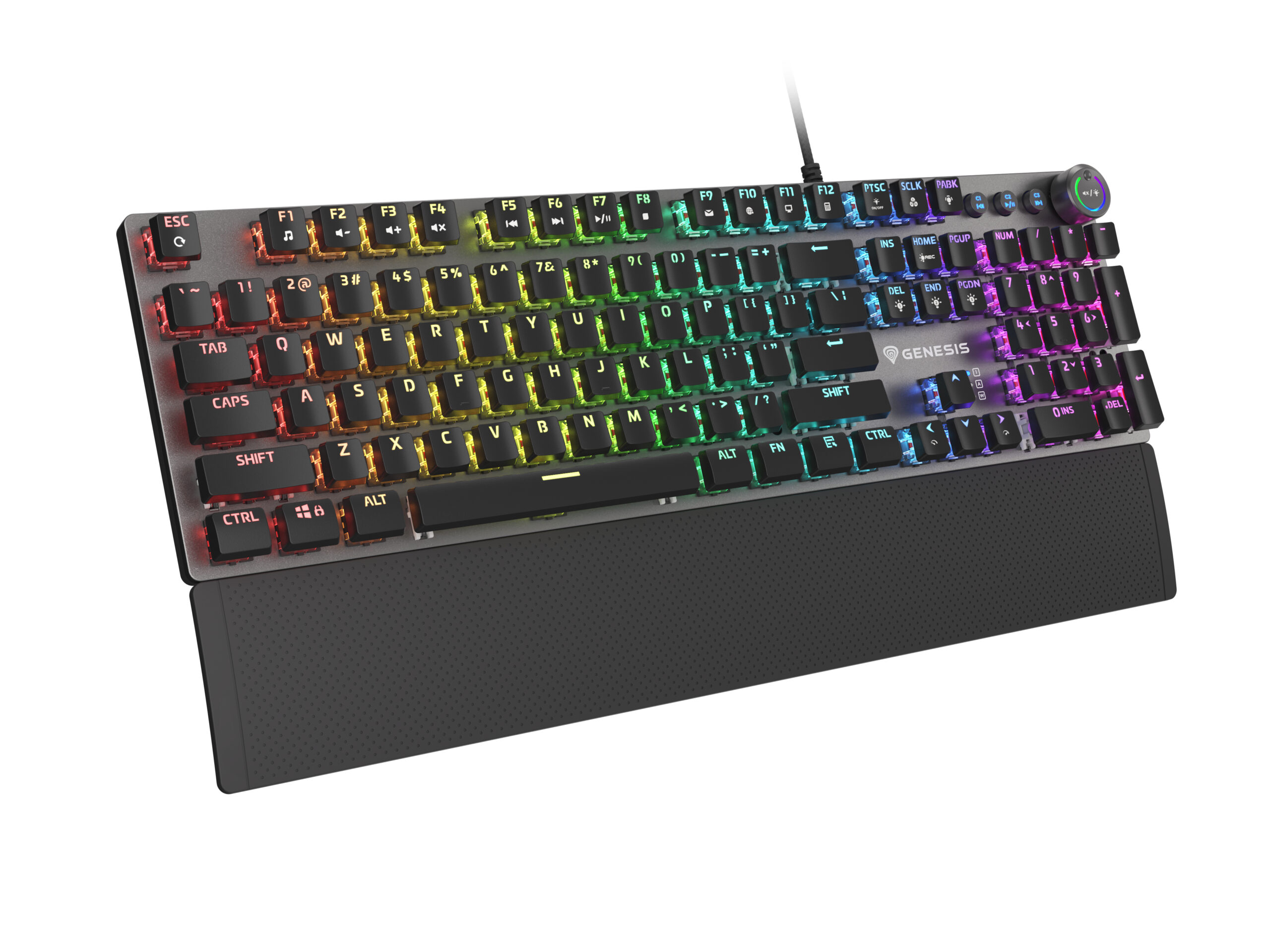GENESIS Thor 400 RGB toetsenbord Gamen USB QWERTY US International Zwart, Donkergrijs - Afbeelding 2