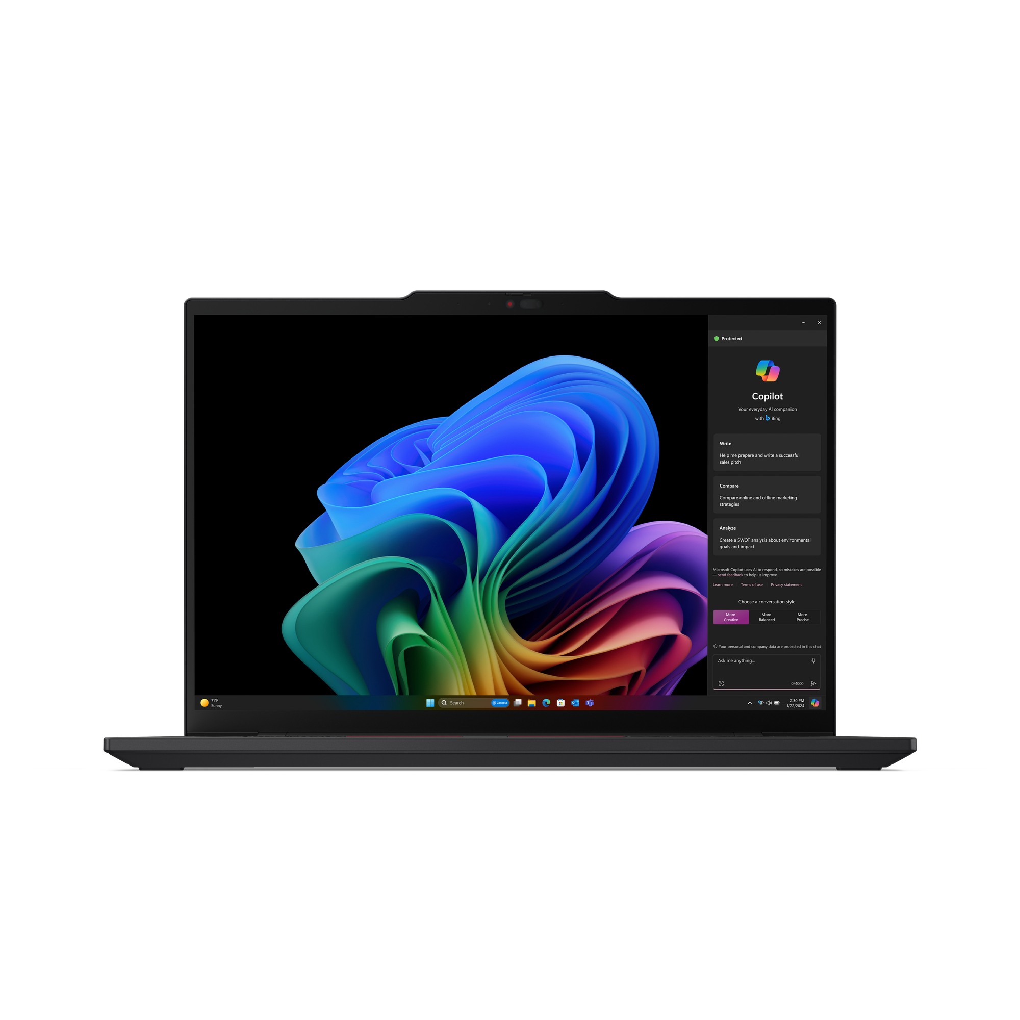 Lenovo ThinkPad T14s Gen 6 (Snapdragon) Copilot+ PC Qualcomm Snapdragon X1E-78-100 Laptop 35,6 cm (14") Touchscreen WUXGA 32 GB LPDDR5x-SDRAM 512 GB SSD Wi-Fi 7 (802.11be) Windows 11 Pro Amerikaans Engels Zwart - Afbeelding 2