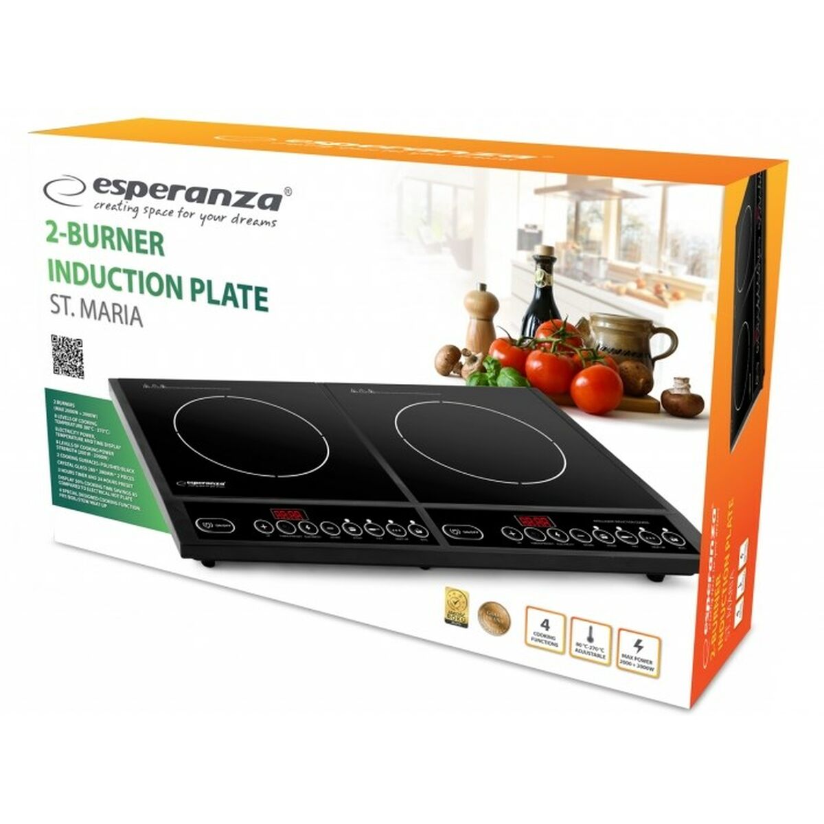 Inductiekookplaat Esperanza EKH008 60 cm 2000 W - Afbeelding 2