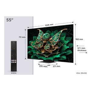 TCL 55C7K tv 139,7 cm (55") 4K Ultra HD Smart TV Wifi Metallic 2600 cd/m²