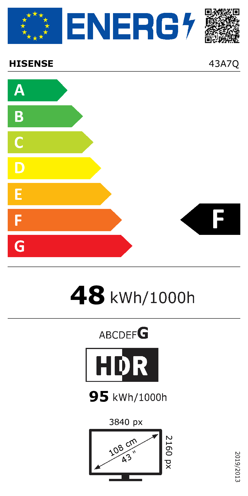 Hisense 43A7Q 109,2 cm (43") 4K Ultra HD Smart TV Wifi Zwart 275 cd/m² - Afbeelding 3