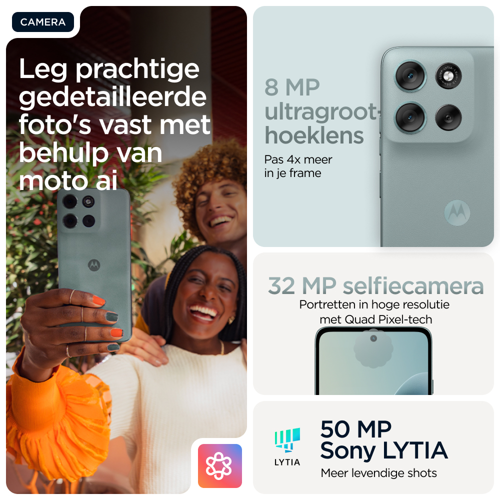 Motorola moto g56 5G 17,1 cm (6.72") Hybride Dual SIM Android 15 USB Type-C 8 GB 256 GB 5200 mAh Grijs - Afbeelding 4