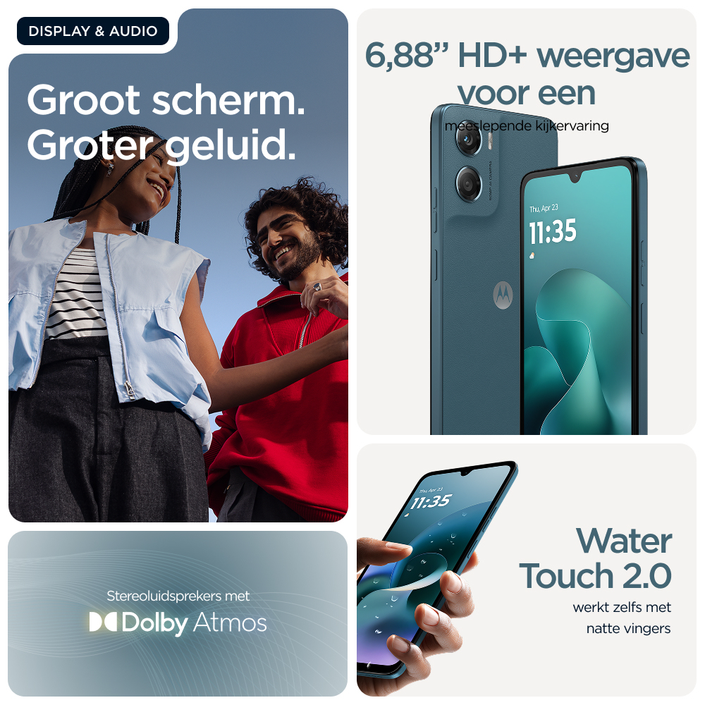 Motorola moto g06 17,5 cm (6.88") Dual SIM Android 15 4G USB Type-C 4 GB 128 GB 5200 mAh Blauw - Afbeelding 3
