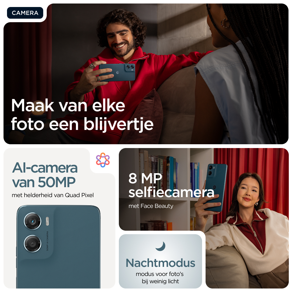 Motorola moto g06 17,5 cm (6.88") Dual SIM Android 15 4G USB Type-C 4 GB 128 GB 5200 mAh Blauw