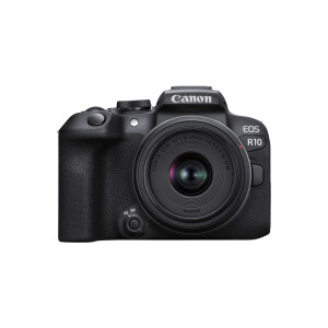 Canon EOS R10 + RF-S 18-45mm F4.5-6.3 IS STM MILC 24,2 MP CMOS 6000 x 4000 Pixels Zwart