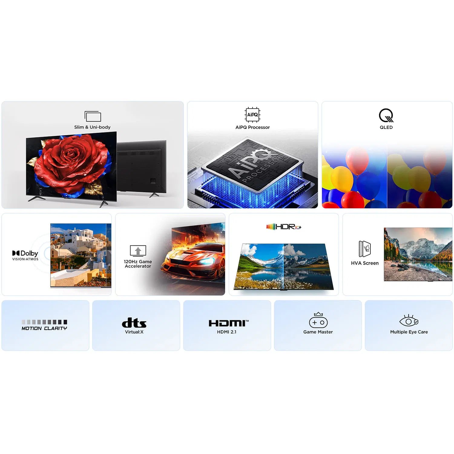TCL T69C 43T69C tv 109,2 cm (43") 4K Ultra HD Smart TV Wifi Metallic 350 cd/m² - Afbeelding 12